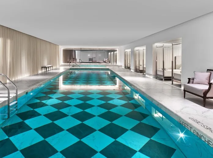 Baccarat Hotel & Residences is a New York hotel with indoor pool. View of the pool