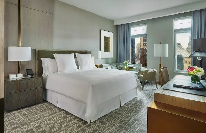 Bedroom Four Seasons Hotel, a hotel with an indoor pool.