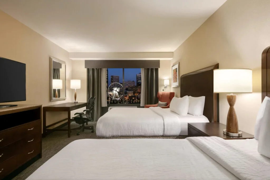 Hilton Garden Inn Atlanta Downtown view of centennial park and ferris wheel