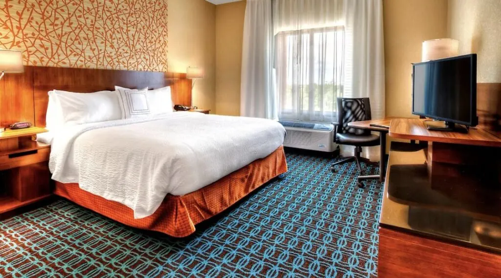 large hotel room interior at Fairfield Inn & Suites Oklahoma City, Yukon