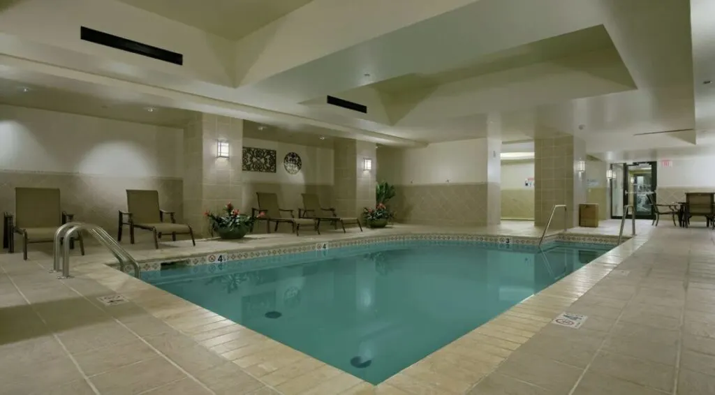 indoor pool area at The Skirvin Hilton Oklahoma City
