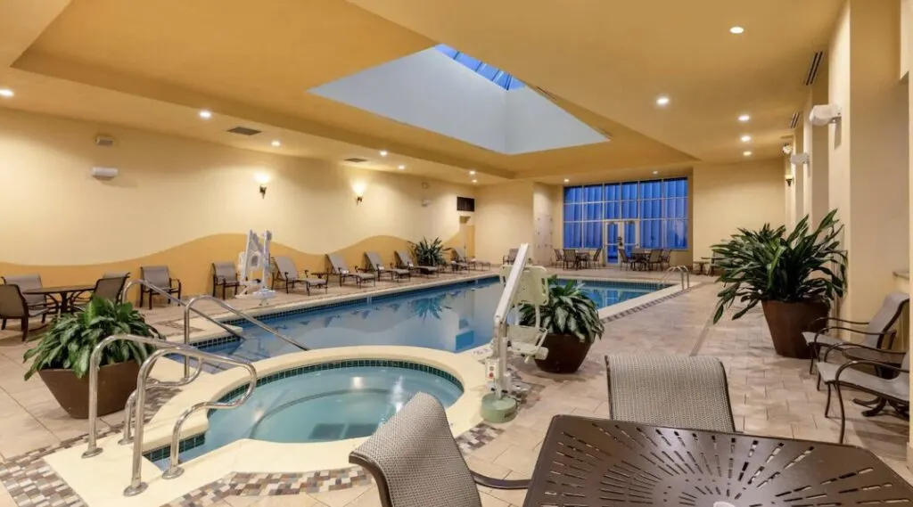one of the most unique indoor pool hotels in Oklahoma City &nbsp;Wyndham Grand Oklahoma City Downtown