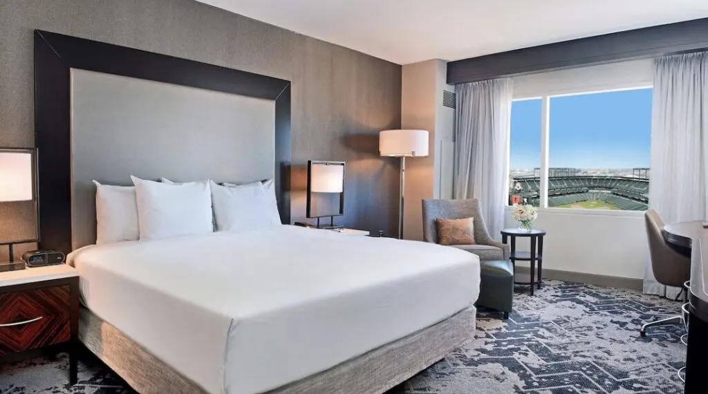 hotel room with a view at Hilton Baltimore Inner Harbor