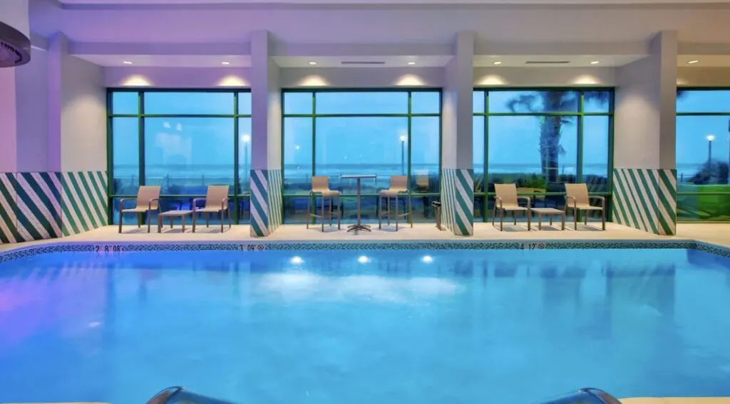 cool indoor pool area at Virginia Beach hotel Holiday Inn Beach/Oceanside (21st St), an IHG Hotel
