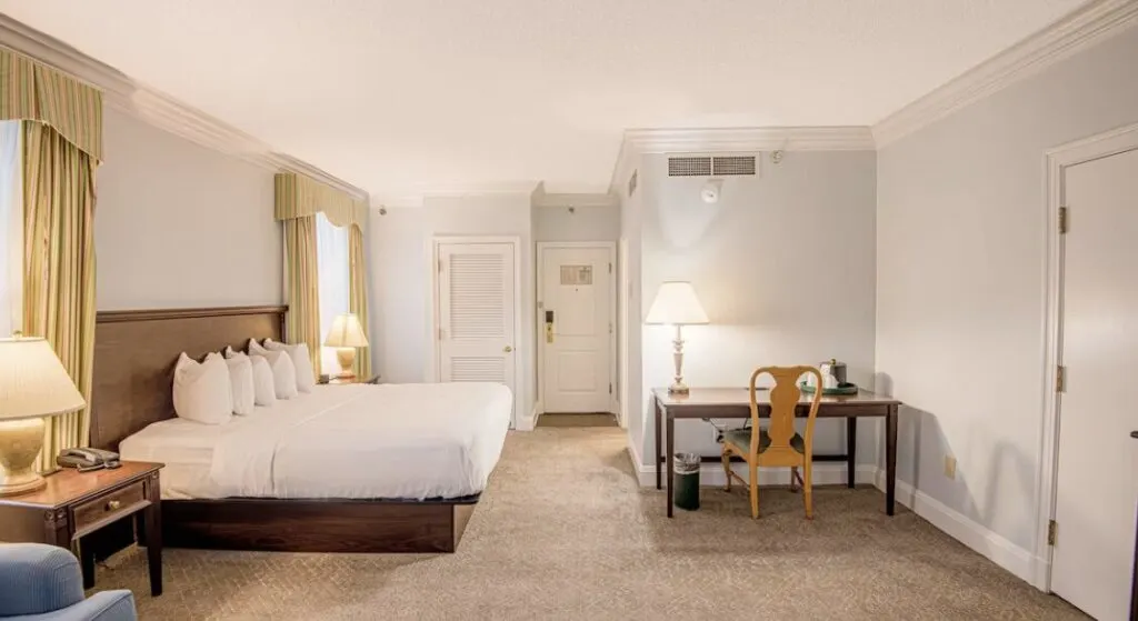 large hotel room with modern look The Founders Inn and Spa in Virginia Beach