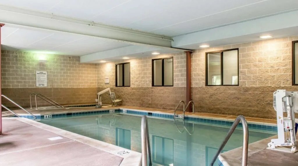 small indoor pool with lift at Sleep Inn & Suites of Lancaster County 