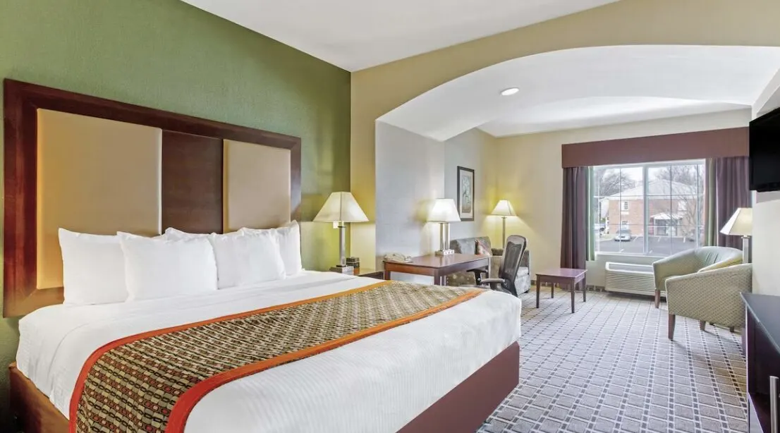 large hotel room interior at La Quinta Inn & Suites by Wyndham Lancaster