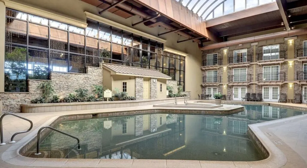 large indoor pool area in Eden Resort & Suites Lancaster