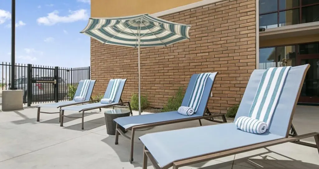 outdoor pool loungers at Best Western Plus Chandler Hotel & Suites AZ