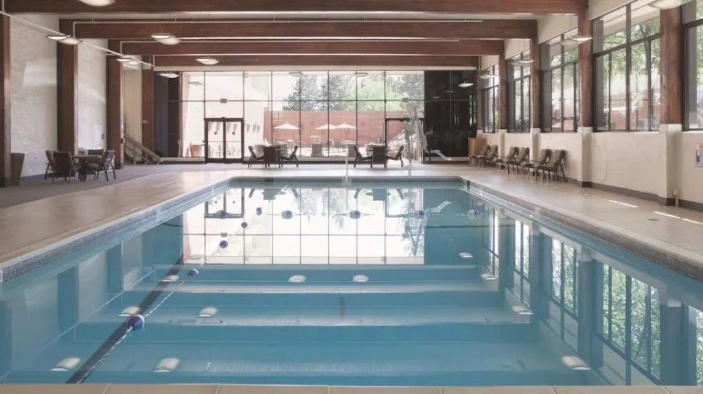 large indoor pool at Denver CO hotel DoubleTree by Hilton Hotel Denver