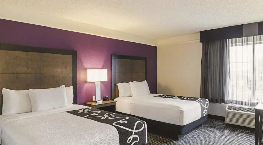 fun and colorful hotel room at La Quinta Inn & Suites by Wyndham Denver Airport DIA